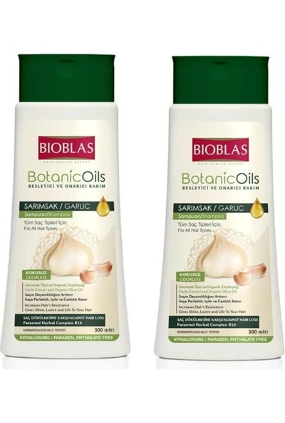 Bioblas Botanic Oils Besleyici ve Onarıcı Bakım Sarımsak Şampuan Set 2 Adet x 300 ml