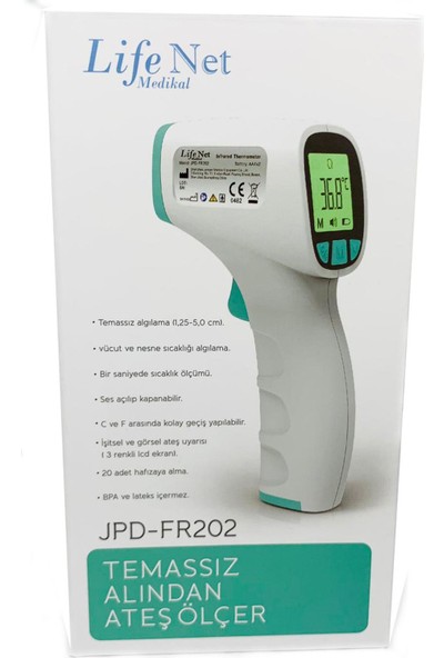 Life Net Medikal Temassız Ateş Ölçer Kızıl Ötesi ve Alından Termometre JPD-FR202