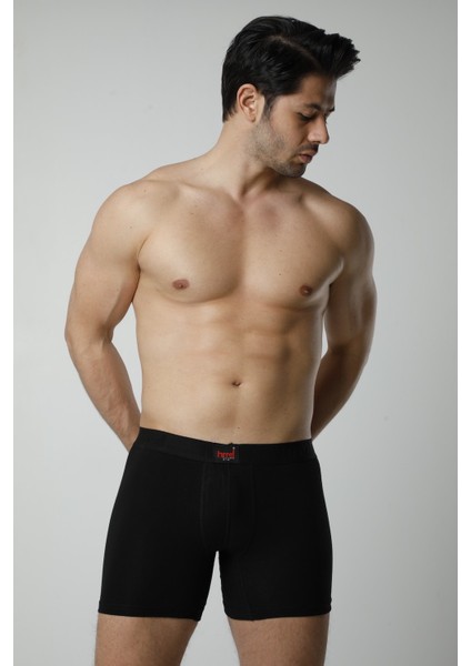 300 3'lü Pamuklu Likralı Erkek Boxer Külot - Siyah