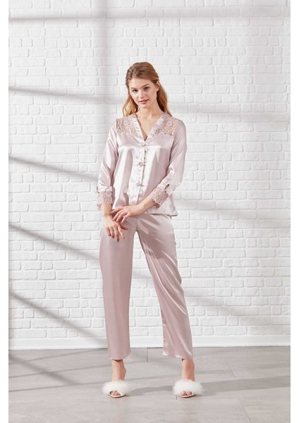 6625 Kadın Saten Altılı Çeyiz Seti - Inci modelleri