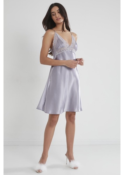 603 Kadın Saten Dantelli Gecelik - Royal fiyatları