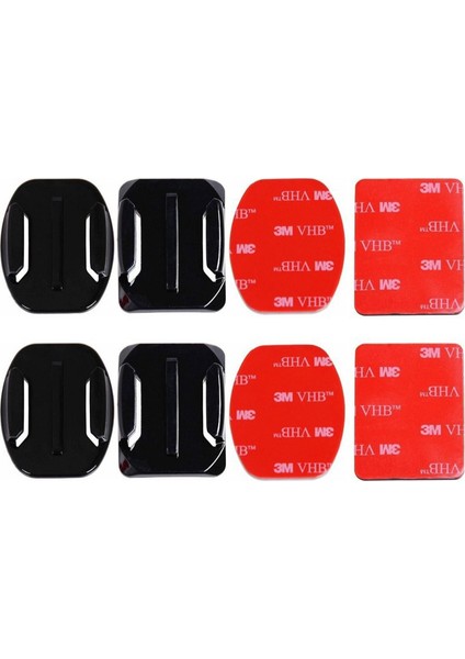 8'li Xiaomi Aksiyon Kamera Aksesuarları İçin Gopro Hero İçin Düz Kavisli Dağı Seti Sticker 3 m Yapışkan (Yurt Dışından)