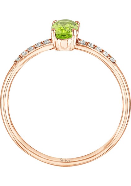 Pırlanta ve Oval Peridot Taşlı Yüzük 0417R0261
