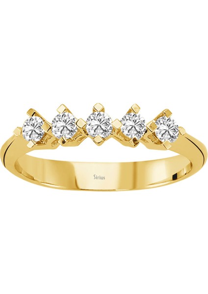 E Renk 0,34 Karat Pırlanta 5 Taş Yüzük 0417R0262