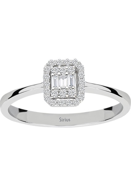 E Renk 0,14 Karat Baget Pırlanta Yüzük 0417R0264