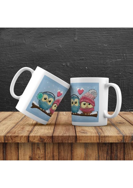 Baykuş Masa Saati Mavi Baykuş Kupa Set fiyatları