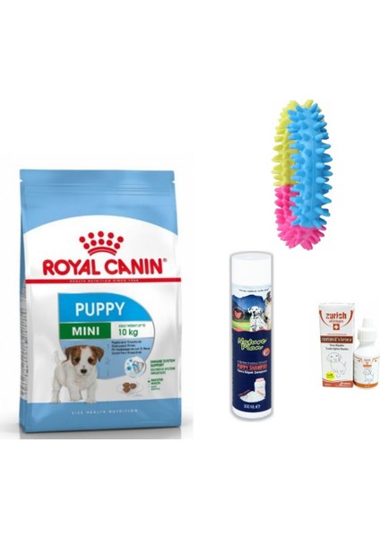 Royal Canın Pupy Mini Yavru Köpek Maması 4 kg +Köpük Şampuan + Çiş Damlası + Diş Kaşıma Oyuncağı