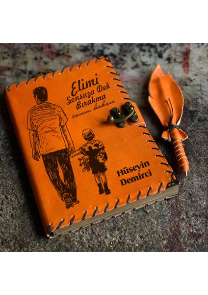 Ellerimi Hiç Bırakma Babam Deri Defter