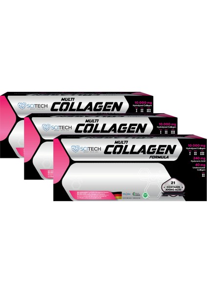 Multi Collagen Formula ve Vitamin Takviyesi 11,2 gr x 30 Saşe 3 Adet