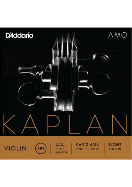 Kaplan Amo KA310 4/4l Violin Set, Light Tension Takım Tel Keman Teli