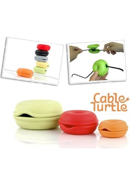 Turtle Cable Kablo Toparlayıcı 3 Boy Toparlayıcı Kablo Düzenleyici Toparlayıcı