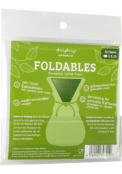 Dripster Foldables Çelik Kahve Filtresi (Chemex)