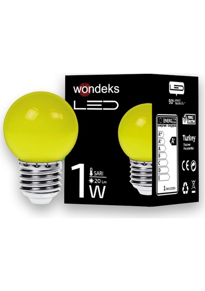 1W Top Gece LED Ampul (Sarı)