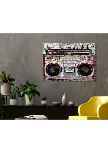 Gift Retro Boombox Tasarımlı Kanvas Tablo 70X100CM-1