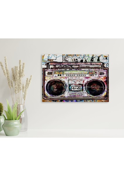 Gift Retro Boombox Tasarımlı Kanvas Tablo 30X50CM-1