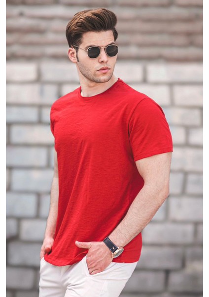 Erkek Kırmızı Basic Tişört 5268
