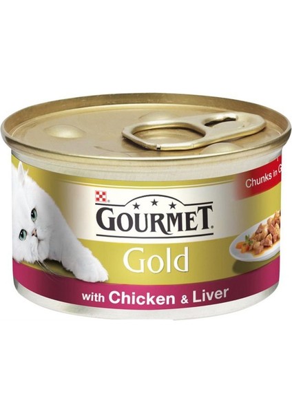 Purina Gold Gourmet Kıyılmış Konserve Tavuklu ve Ciğerli 85 gr