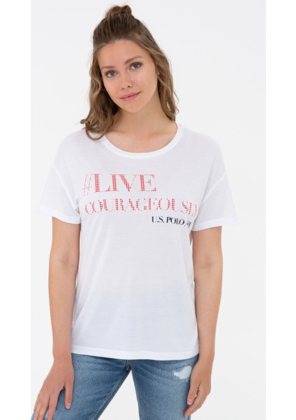 Kadın Beyaz T-Shirt 50234676-VR013