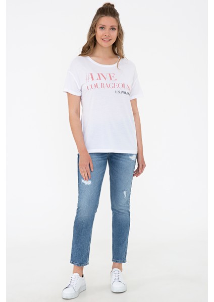 Kadın Beyaz T-Shirt 50234676-VR013 fırsatları