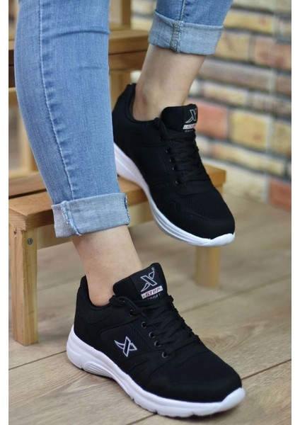 Xstep Siyah Beyaz Erkek Büyük Numara Yürüyüş Koşu Spor Ayakkabı - Xstep - Siyah - 47