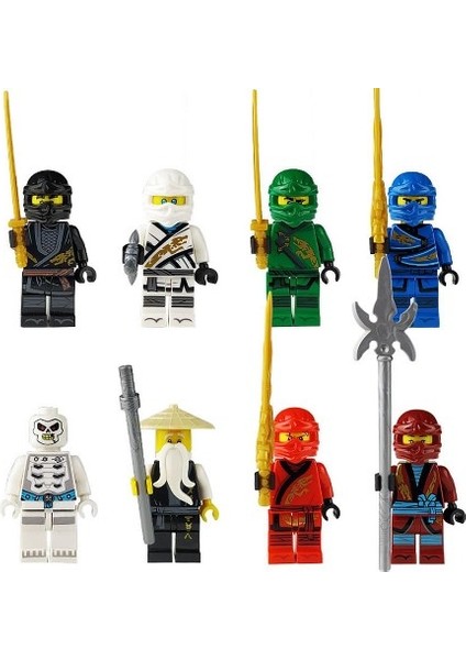 edlyy  Ninjago 8 Li Mini Figür Set Skyblue Süper