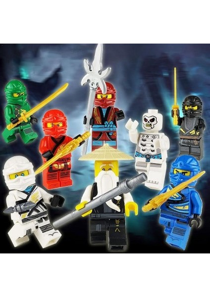 edlyy  Ninjago 8 Li Mini Figür Set Skyblue Süper