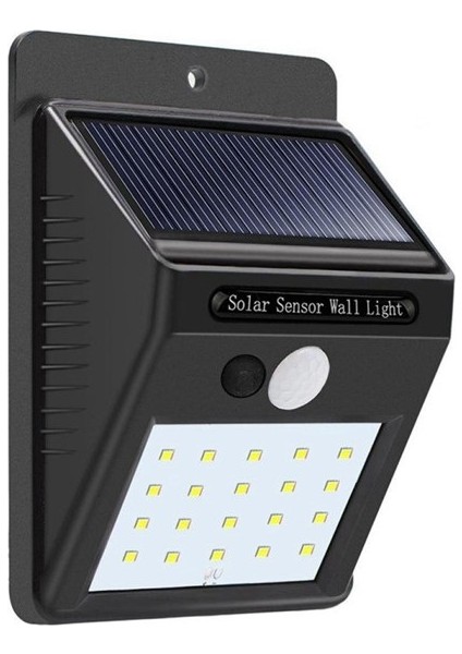 Solar 20 LED Hareket Sensör Duvar Lambası Su Geçirmez Lamba