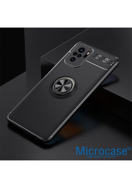 Xiaomi Redmi Note 10 Pro Focus Serisi Yüzük Standlı Silikon Kılıf - Siyah fiyatları
