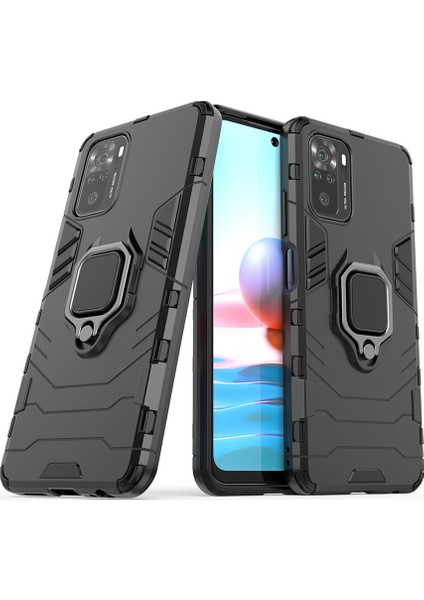 Xiaomi Redmi Note 10S Batman Serisi Yüzük Standlı Armor Kılıf - Siyah fiyatları