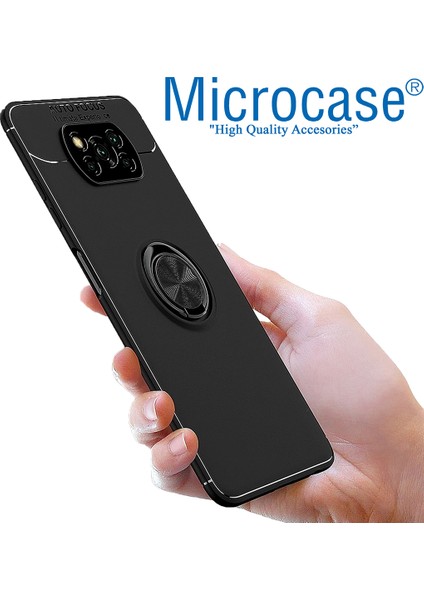 Xioami Poco X3 Pro Focus Serisi Yüzük Standlı Silikon Kılıf - Siyah fiyatları