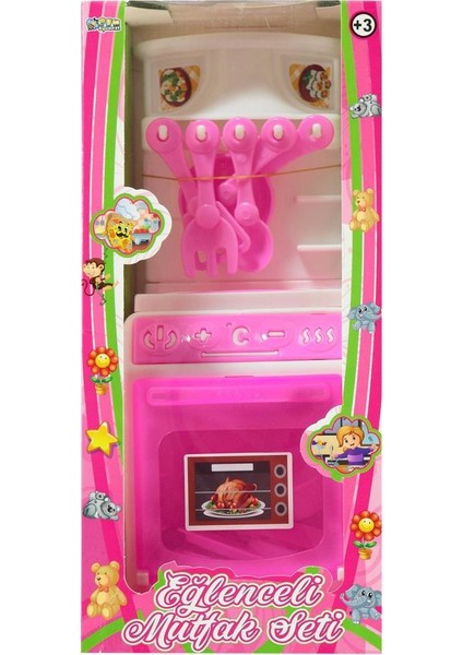 Kutulu Fırın Set Beyaz Renk - Pembe Ön Kapak - E-3003