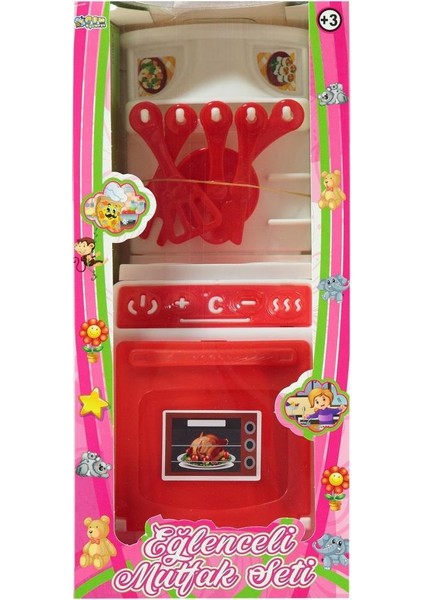 Kutulu Fırın Set Beyaz Renk - Kırmızı Ön Kapak - E-3003
