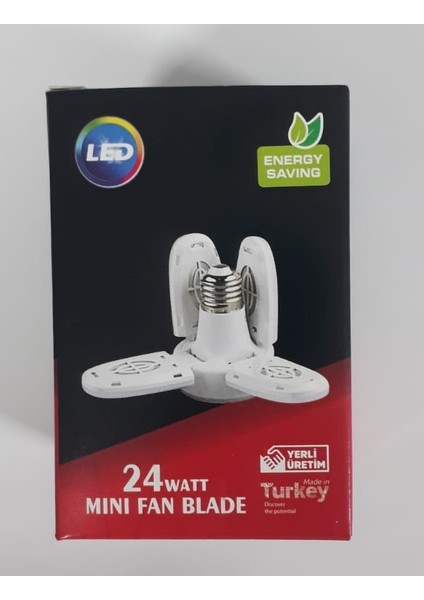 24W Mını Fan Blade Beyaz Pervane Ampül