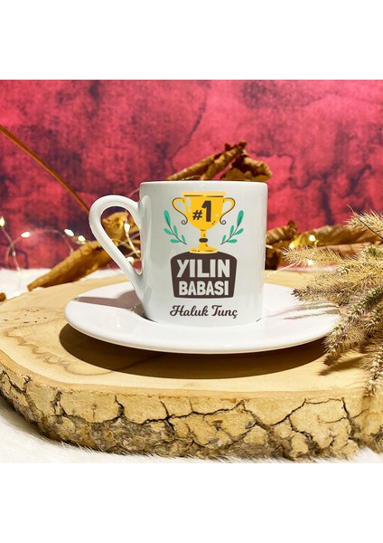 Kişiye Özel Hediye Isimli Babalar Günü Baskılı Kahve Fincanı 7242