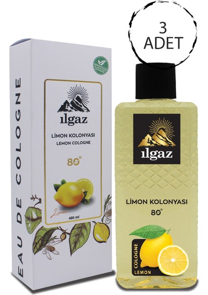 400 ml 80° 3’lü Elegance Limon Kolonyası