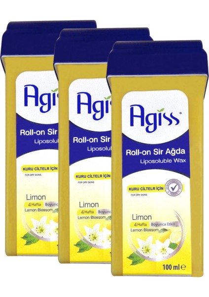 s Limon Roll-On Kuru Ciltler Için Sir Ağda 100 Mlx3 Adet