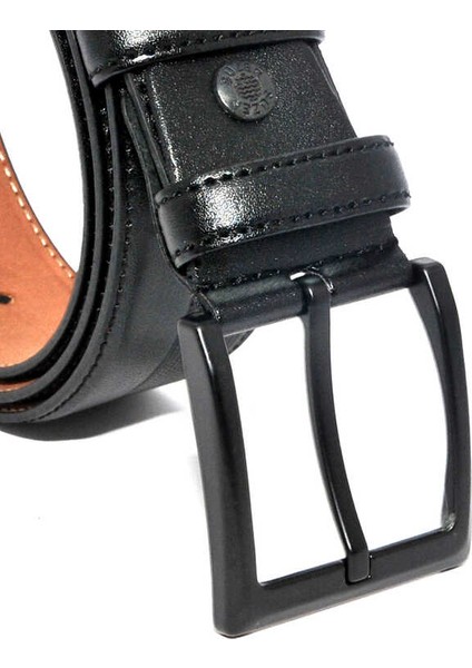 Siyah Suni Deri Desenli 4 Cm.lik Klasik Kemer - 7400-01-21M fırsatları