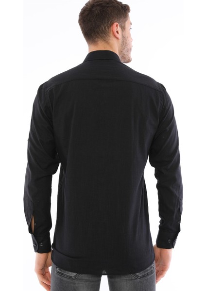 G721 Dewberry Erkek Gömlek-Siyah modelleri