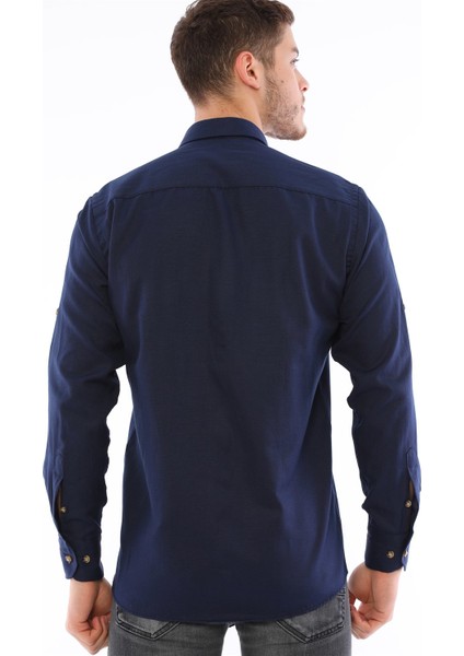 G722 Dewberry Erkek Gömlek-Lacivert modelleri