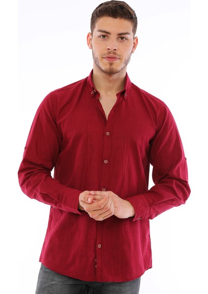 G721 Dewberry Erkek Gömlek-Bordo fırsatları