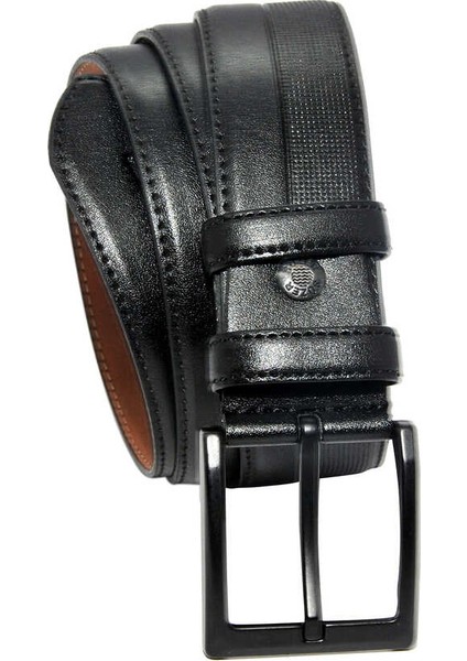 4 Cm. Klasik Suni Deri Desenli Erkek Kemer Siyah fiyatları