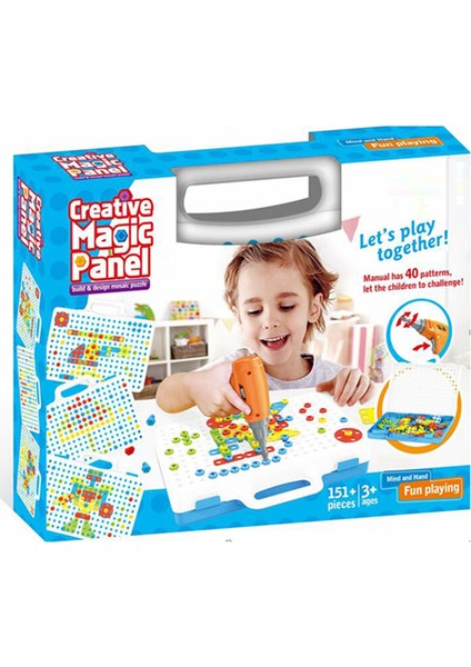 Babylondy Creative Mosaic Eğitici 3D Matkaplı Yaratıcı Tamir Seti Geometrik Puzzle Parçalı Çantalı