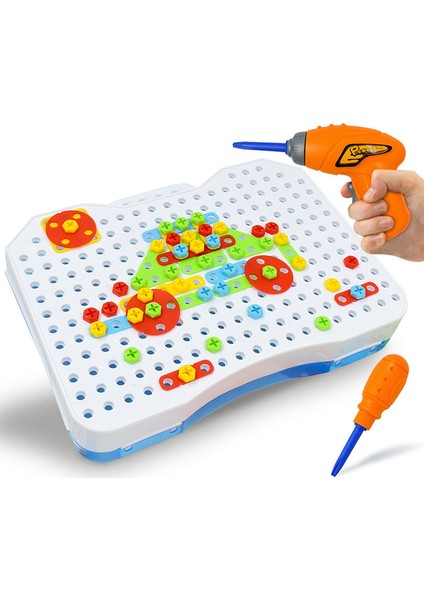 Babylondy Creative Mosaic Eğitici 3D Matkaplı Yaratıcı Tamir Seti Geometrik Puzzle Parçalı Çantalı