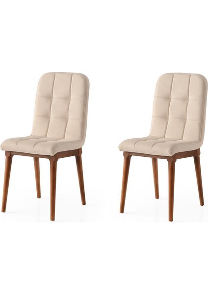 Modern Ahşap Mutfak Sandalyesi Duru 2 Li Set