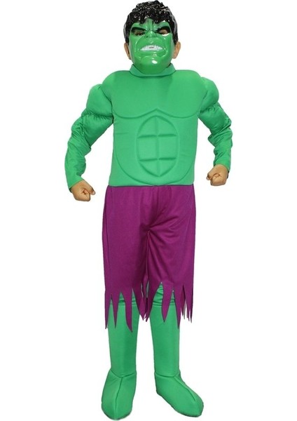Hulk Kostümü Kaslı Lüks