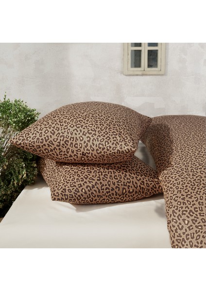 Cote Blanc Leopar  240 x 220 cm Pamuk Ranforce Battal Boy Nevresim Takımı