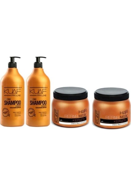 Tuzsuz Şampuan 2 x 1000 ml + Keratin Saç Bakım Maskesi (2 Adet)