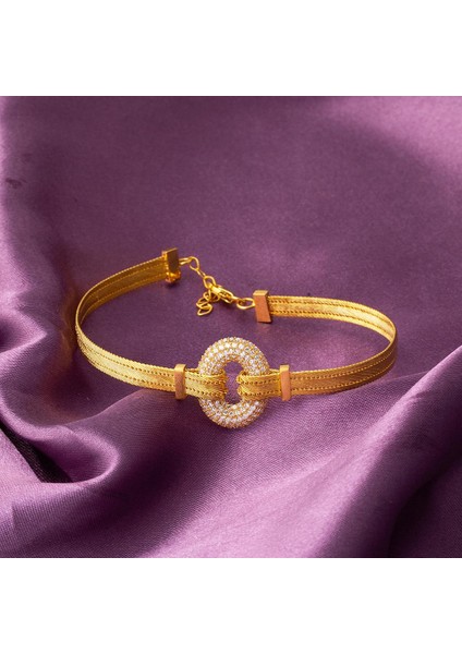 Oval Halka Trabzon Hasır Altın Bileklik modelleri