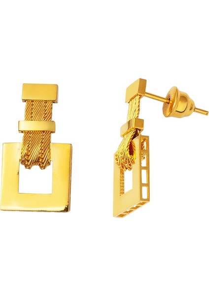 Taşsız Tokalı Altın Trabzon Hasır Küpe