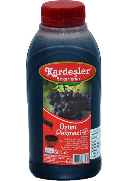 Kardeşler Üzüm Pekmezi Üzüm Bidon 600 gr